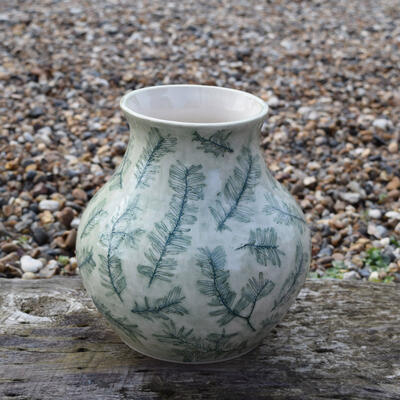 Large Textured Yew Vase