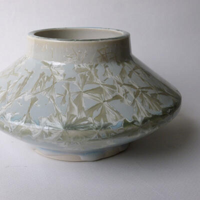 Crystalline Glazed Low Vase