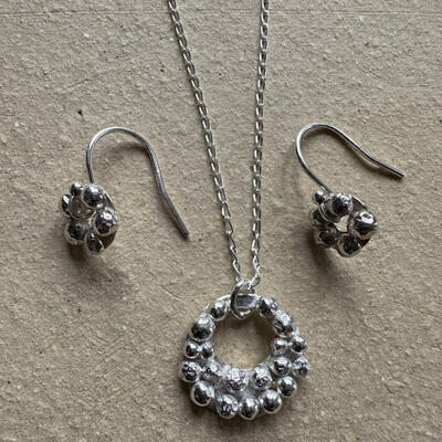 PipRowley-silver necklace and earrings
