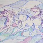 Wendy Finnis - Galloping Horses - Pastels