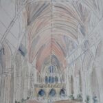 Wendy Finnis - Cathedral Nave - Watercolour