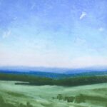 Hannah Buchanan - Clear July Skies, 2024, Pastel on paper, 27 x 27cm