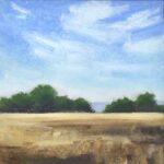 Hannah Buchanan - Blue Skies in August, 2024, Pastel on paper, 27 x 27cm