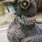 Ceramic pigeon sculpture, Lucy Williams.