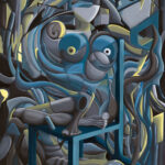 Cubist Blue Nude - Oil On Canvas