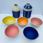 Bright bowls and sgraffito vases
