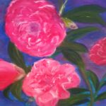 Camellias in acrylic