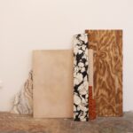 One Man's Trash: Assemblage I, Acrylic, watercolour and limewash paint on found board, 2024