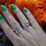 Sterling silver hammered wrap rings