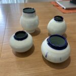 Porcelain oxide glazed vases