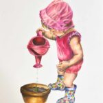 ‘Watch it grow’ Coloured pencil on pastelmat, 18 x 24cm