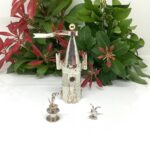 Sterling silver castle Christening box with terrifying dragon & the goblet of eternal life