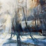 ‘Bathed in frozen light’ Acrylic on paper framed 410x650mm