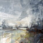 ‘Ablaze with frosted light’ Acrylic on paper. Framed 550x650mm