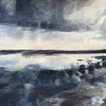 ‘Dancing bright mirror’ Acrylic on paper framed 410x650mm