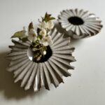 Asymmetric carved bud vases