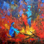 'Masi night fire' Acrylic on Canvas