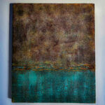 Mixed media on wood.