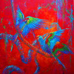 'Trouble in Paradise' Acrylic on Canvas