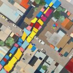 Urban Landscape 2 Market Day. Acrylic on canvas