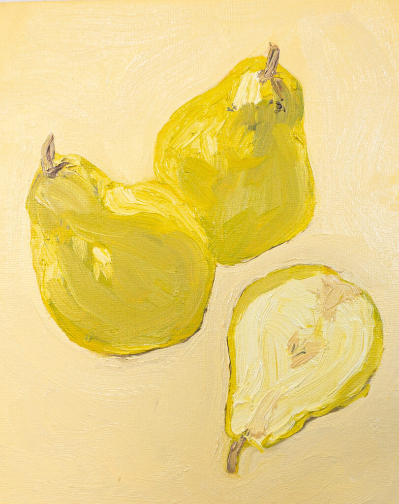 ‘Three Pears’ oil on canvas