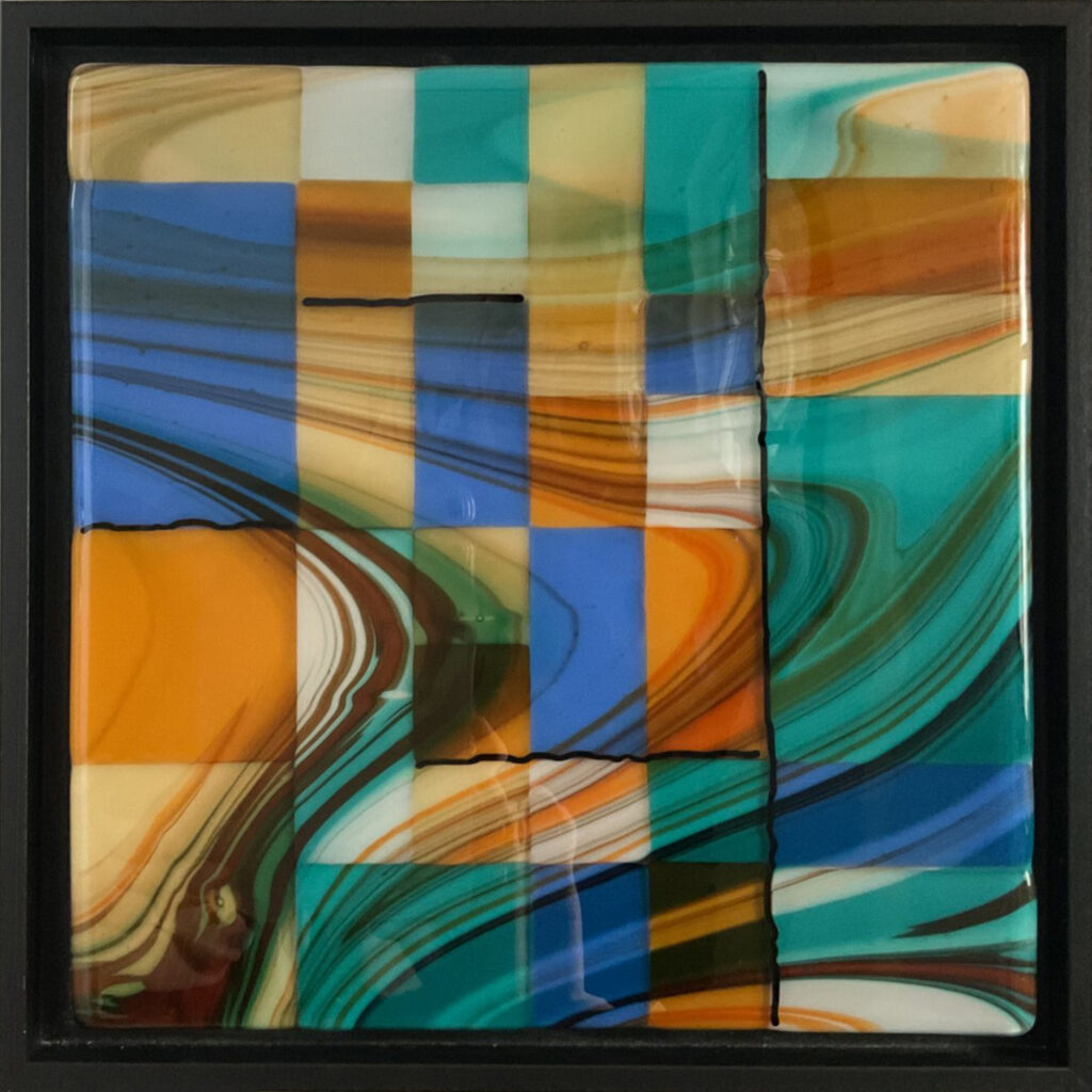Shifting sands, fused glass, abstract