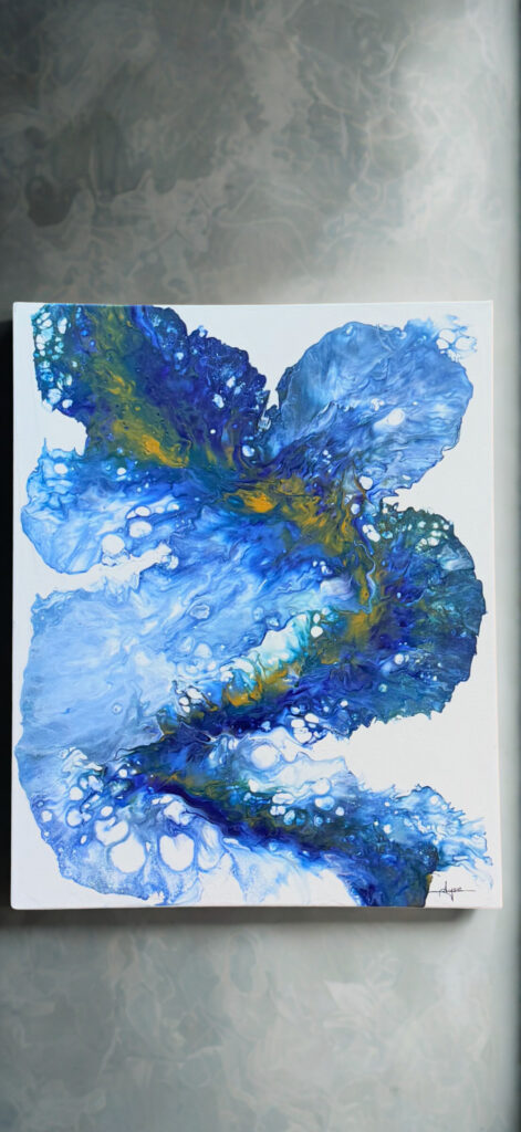 Freedom in Blue   Acrylic pouring on canvas